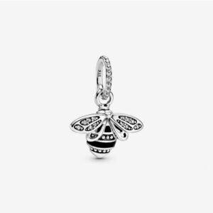 Bee Charm, Silver Animals, Wings, Nature, Dangle, Silver 925