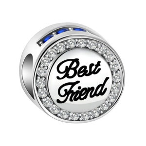 Best Friend Circle Charm Friendship, Engraved, Silver 925