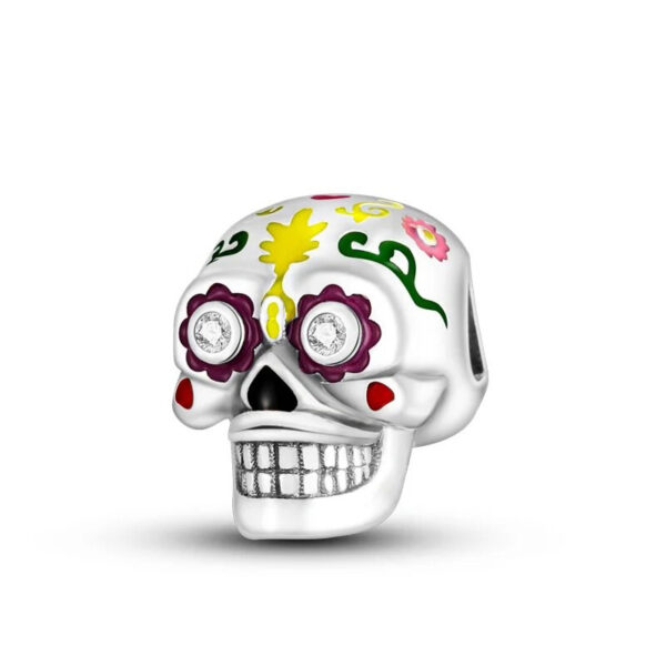 Calaveras Colourful Skull Charm Skulls, Colourful, Silver 925