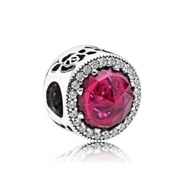 Circular-Red-Diamante-Charm Circular Red Diamante Charm Red, Diamante, Silver 925