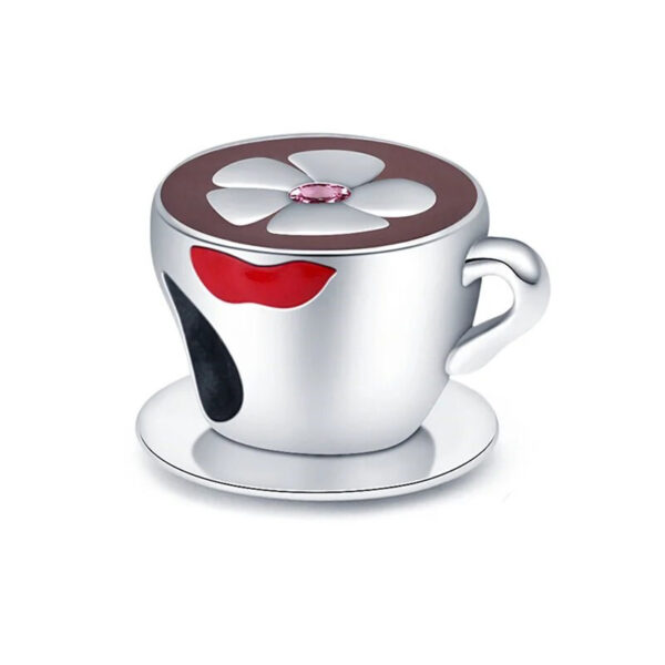 Coffee Mug Charm Drinks, Food, Flowers, Silver 925