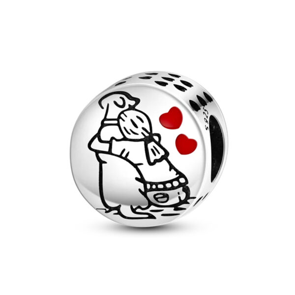 Dog-Hug-Pet-Charm-With-Engraving Dog Hug Pet Charm With Engraving Pets, Heart, Engraved, Friendship, Silver 925