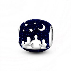 Family Charm Under the Night Sky Family, Sun, Moon & Stars , Silver 925