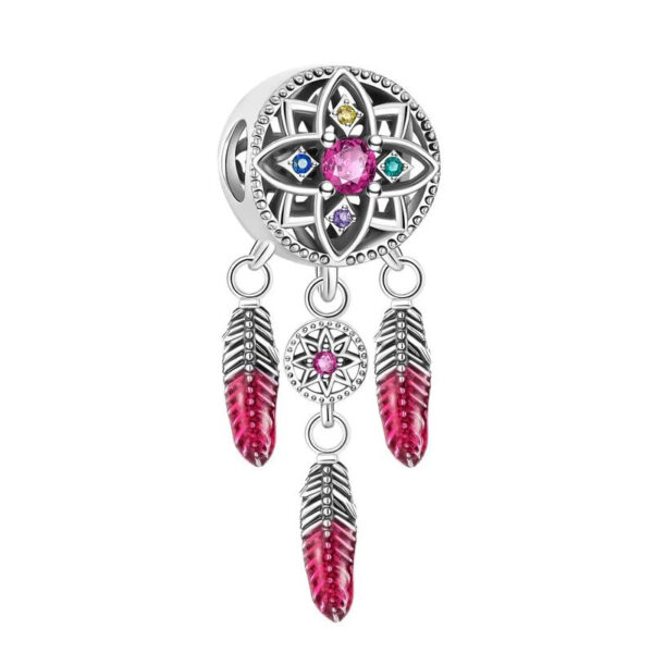 Pink-Diamante-Dreamcatcher-Charm Pink Diamante Dreamcatcher Charm Pink, Diamante, Animals, Naure, Silver 925