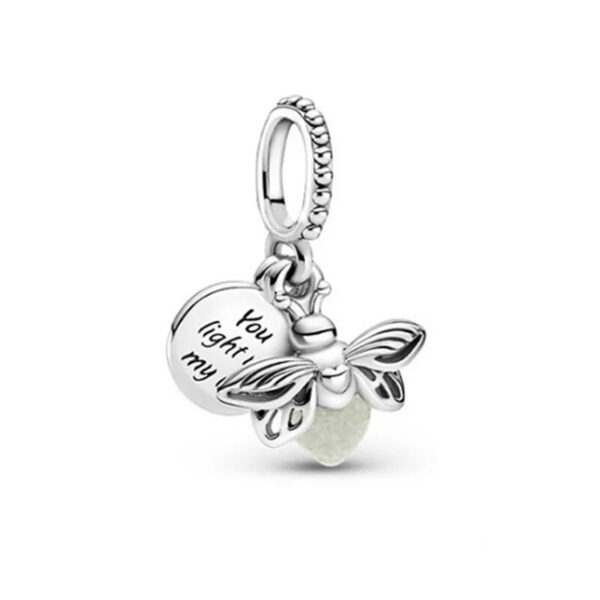 You-Light-Up-My-Life-Engraved-Glow-in-the-Dark-Charm You Light Up My Life Engraved Glow in the Dark Charm Engraved, Animal, Love, Friendship, Family, Glow, Extra Feature, Dangle, Silver 925