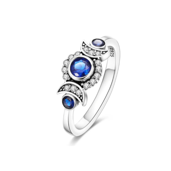 Blue Diamante Moon Ring Blue Diamante Moon Ring