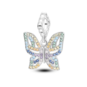 Colourful Diamante Butterfly Charm