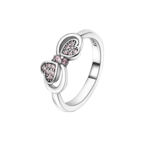 Pink Heart Infinity Bow Ring