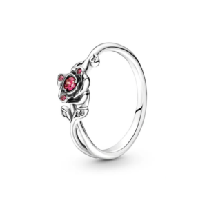 Red Diamante Flower Ring