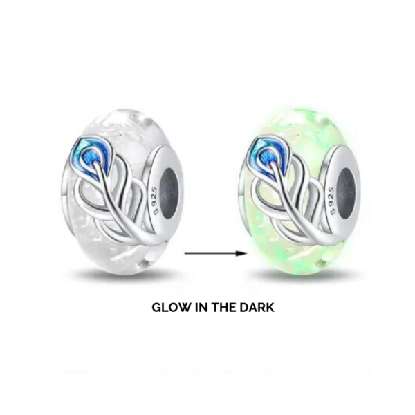 White Glow in the Dark Murano Charm White Glow in the Dark Murano Charm