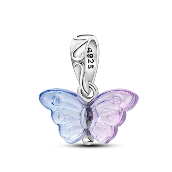 Clear Purple Butterfly Charm