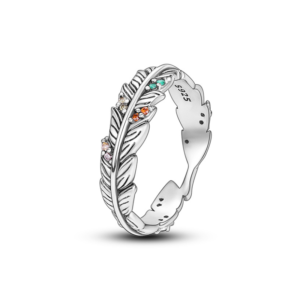 Feather Ring with Colourful Diamante