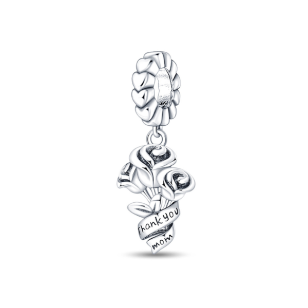 Thank You Mom Charm with Flowers Thank You Mom Charm with Flowers