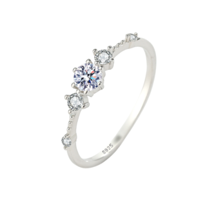 Dazzling Crystal Cluster Silver Ring