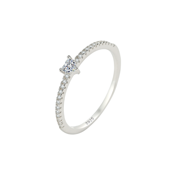Petite Heart Thin Band Diamante Ring Petite Heart Thin Band Diamante Ring