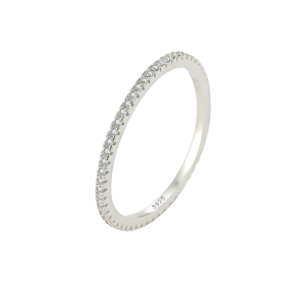 Simple Dainty Full Diamante Band Ring