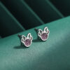 Minnie Style Pink Sterling Silver Earrings