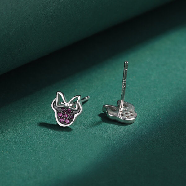 Minnie Style Pink Sterling Silver Earrings