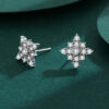 Diamante Star Design Silver Earrings
