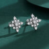 Diamante Star Design Silver Earrings