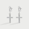 Prayer Dangle Cross Silver Earrings