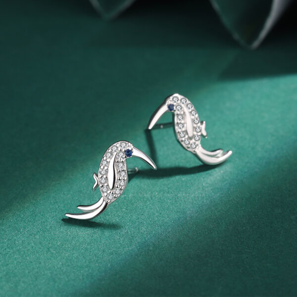 Humming Hope Diamante Bird Silver Earrings