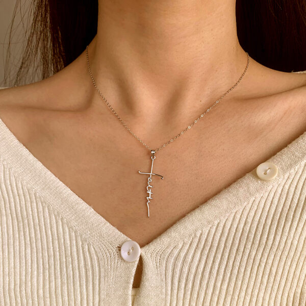 Faith Dangle Silver Necklace