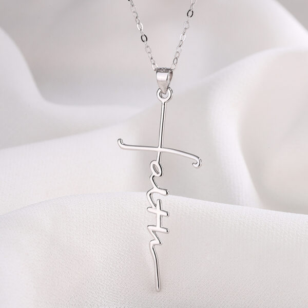 Faith Dangle Silver Necklace