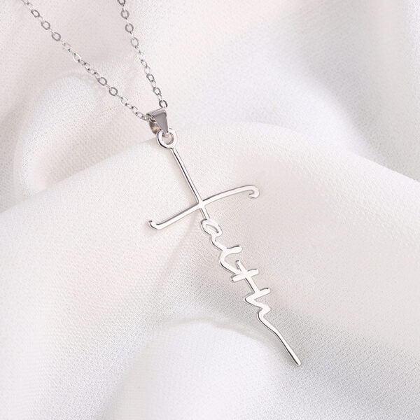 Faith Dangle Silver Necklace