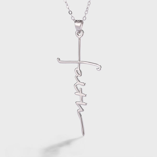 Faith Dangle Silver Necklace