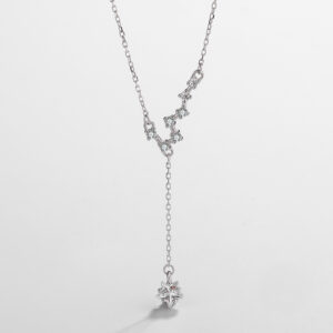 Falling Light Dainty Dangle Silver Necklace