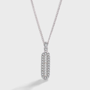 Shimmer Pillar Diamante Silver Necklace