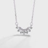 Dainty Crystal Arc Diamante Silver Necklace