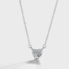 Tiny Solid Heart Diamante Silver Necklace