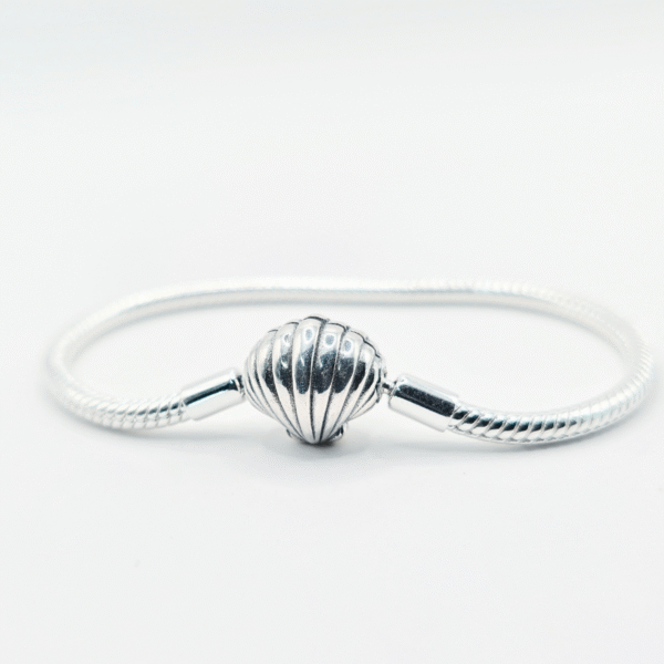Seaside Shell Clasp S925 Sterling Silver Snake Charm Bracelet