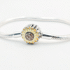 Sunflower Clasp S925 Sterling Silver Snake Charm Bracelet