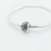 Colourful Striped Diamante S925 Sterling Silver Charm Bracelet
