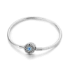 Blue Interlaced Knot Clasp S925 Sterling Silver Charm Bracelet