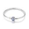 Colourful Striped Diamante S925 Sterling Silver Charm Bracelet