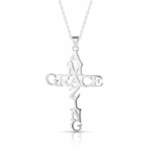 Amazing Grace Cross Sterling Silver 925 Necklace
