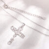 N-7008 (5) Amazing Grace Cross Sterling Silver 925 Necklace