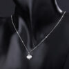 N-7010 (2) Cherished Heart Sterling Silver 925 Necklace
