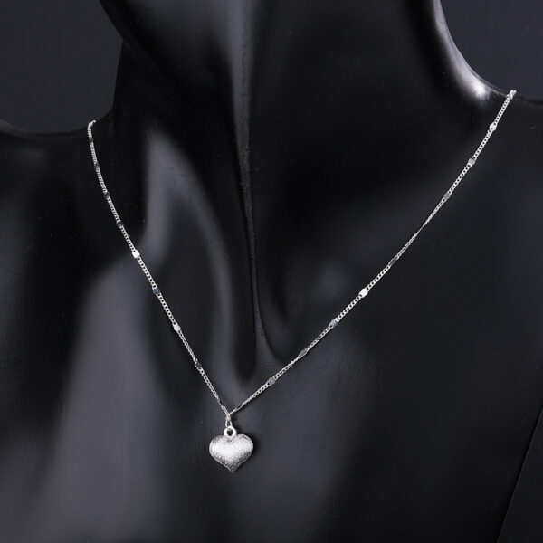N-7010 (2) Cherished Heart Sterling Silver 925 Necklace