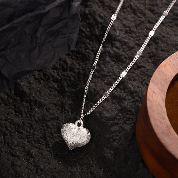 N-7010 (3) Cherished Heart Sterling Silver 925 Necklace