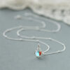 N-7014 (3) Opalescent Orb Sterling Silver 925 Necklace