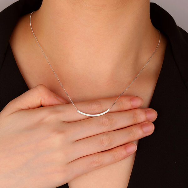 Minimal Arc Sterling Silver 925 Necklace