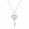 Aurora Heart Key Sterling Silver 925 Necklace