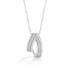 Double Arc Baguette Sterling Sterling Silver 925 Necklace