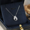 Double Arc Baguette Sterling Sterling Silver 925 Necklace