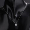 N-7018 (2) Halo Diamante Sterling Silver Necklace